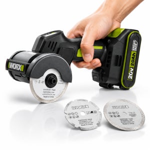 웍스 WU802 20V 충전 컷오프툴 22mm 절단 깊이 3단 속도조절 앵글 그라인더