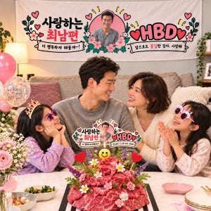 한우케이크 홈파티 풀패키징 set 현수막 소품 DIY키트 원쁠 한우 부모님 생신 브라이덜샤워 프로프즈결혼기념일 기념일 파티룸 임신축하 젠더리빌 베이비샤워 파자마 할로윈