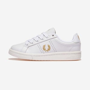프레드 페리 B721 레더 - White/Metallic Gold(T31)