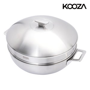 쿠자 316Ti 라인티탄 통5중 파티웍 스텐 찜기 세트 32cm