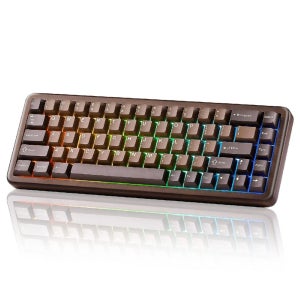YUNZII 윤지 WOOD68 월넛 통원목 유무선 기계식 키보드