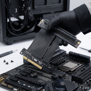 PCIe 4.0 x8 to x16 초박형 라이저 케이블 어댑터 그래픽카드 확장 M83JP-SR