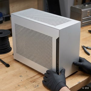 A4-H2O 미니 ITX PC 케이스 트리플 슬롯 GPU 240mm AIO 수랭 호환 실버