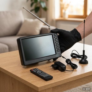 휴대용 소형 미니 TV D5 5인치 아웃도어 캠핑용 디지털 텔레비전 UHF 리모컨 세트