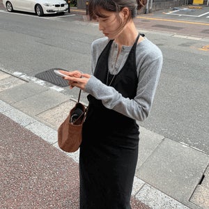 홀터넥 레이어드 원피스