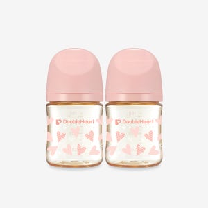 더블하트 PPSU 젖병 스윗러브 밀키 핑크 160ml 트윈팩 노꼭지