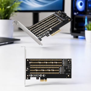PCIe x4 M.2 듀얼 SSD 확장카드 NVMe SATA M-Key B-Key