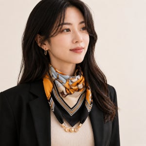 중년 간절기 사각 자석 이지 스카프 3초컷