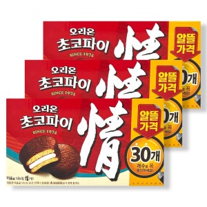 오리온 초코파이 1170g 30개입 x 3BOX 대용량 학원 사무실간식 단체간식