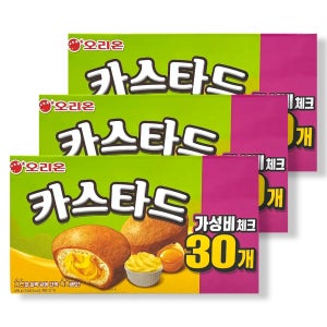 오리온 카스타드 690g 30개입 x 3BOX 대용량 학원 사무실간식 단체간식