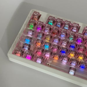 클리어 피치 한글 크리스탈 키캡 투명 기계식 키보드 핑크 체리 투과 독거미 언더스코어랩스