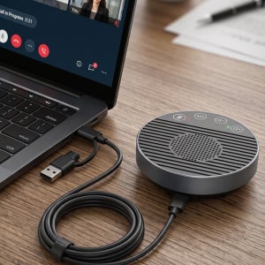 USB 컨퍼런스 스피커폰 360도 듀얼마이크 4m USB C A