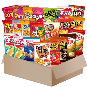 봉지과자 스낵 22개 세트 꿀꽈배기 꼬깔콘 오감자 콘칩 신짱 땅콩강정 외
