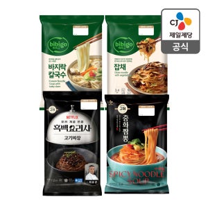 CJ 면 밀키트 특가 2봉+2봉 선택 담기 칼국수 짜장 짬뽕 잡채