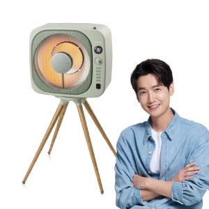 신일 레트로 에코팬큐브히터 하이라이트 가정용 전기히터 모스 그린