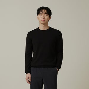 [N배송] 지오지아 남성 워셔블 플레인 라운드 니트