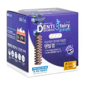 [샘플팩증정]포켄스 덴티페어리 강아지 덴탈껌 치석제거껌 구강관리 블루베리 410g, S, 1개