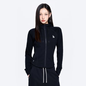 [MLB] 여성 베이직 스포티브 절개 후드집업 LA (Black) 3FTRB0164