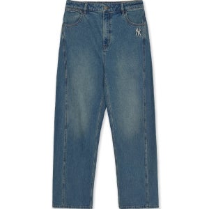 [MLB] 남성 바시티 커브드 와이드 데님팬츠 NY (Indigo) 3LDPV0164