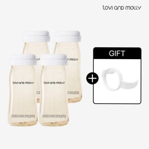 [핸들 1P증정] 토비앤몰리 PPSU 신생아 배앓이 방지 아기 젖병 (젖꼭지 미포함) 280ml, 4개, 베이직(화이트)