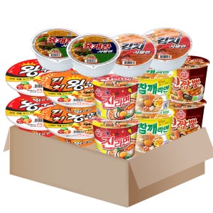 큰컵라면세트 14개(왕뚜껑 진짬뽕 참깨라면 김치사발면) 외