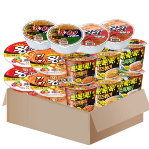 큰컵라면세트 14개 왕뚜껑 콕콕콕(치즈볶이 라면볶이 스파게티) 육개장사발면 외