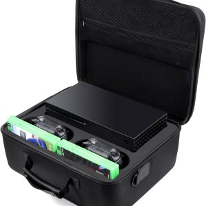 Xbox Series X와 호환되는 디오콜 하드 케이스 2개의 컨트롤러 4개의 게임 | X 디스크 또는 디지털 버전 콘솔 케이블 및 액세서리를 위한 보호 여행용 가방