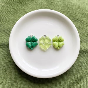 DIY 네잎클로버 3개 고리 달린 참장식 재료 키링만들기 부자재