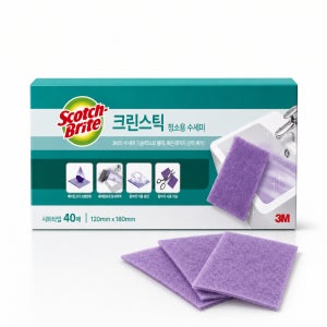 3M 스카치브라이트 크린스틱 베이킹소다 청소용 수세미 시트 40매 코스트코