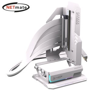 넷메이트 PCI-E 5.0 라이저 케이블 600mm ARGB 지지대 키트 화이트 [EZDIY-FAB] NM-HPI3453