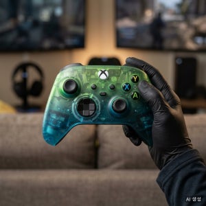 XBOX Series XS One PC 윈도우 무선 커스텀 게임 컨트롤러 클리어 그린 블루