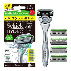 Schick 쉬크 하이드로 저자극 남성용 면도기 실버 홀더 1개 + 리필날 5개 세트
