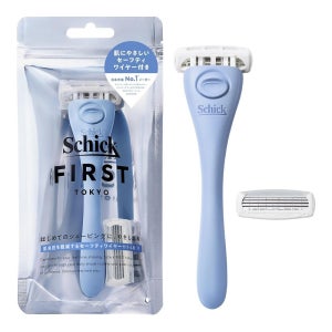 Schick 쉬크 퍼스트 4중날 남성용 면도기 오션블루 홀더 1개 + 리필날 2개 세트