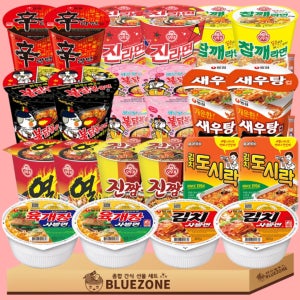 블루존 소컵라면 11종 22개 B세트 신라면 육개장 불닭 진짬뽕 (C-81865007590)