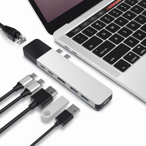 하이퍼 Hyper 맥북 듀얼 C타입 6포트 HDMI 기가랜 PD100W 멀티허브 GN28N