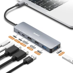 모비큐 맥북 USB C타입 듀얼 HDMI 6포트 PD100W 멀티허브 EM-62HP