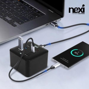넥시 USB C타입 8포트 HDMI 4K60Hz 기가랜 PD145W 도킹스테이션 NX-801DS-145W NX1460