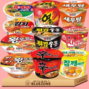 블루존 컵라면 10종 혼합세트 왕뚜껑 신라면 진라면 튀김우동 (C-95655020230)