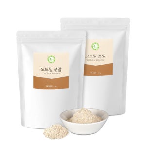 압착 귀리 롤드 퀵 오트밀 가루 오버나이트 포리지 요리 아기 이유식 1kg, 2개