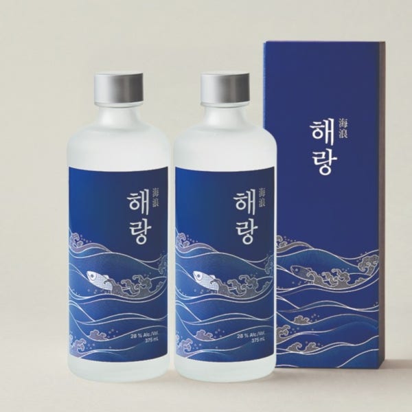[입질의추억] 해랑 2병 지함 선물세트 - 해산물 페어링 전용 소주 28도 375mL