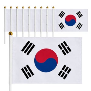 미니 태극기 10개입 대한민국 국기 천수기 행사 손태극기 소형 손깃발 응원 집회 월드컵
