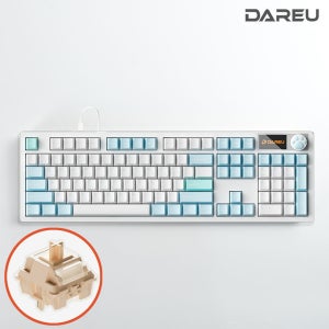 다얼유 A104 PRO 8K V2 기계식 유선 키보드 아이스블루, 라떼축
