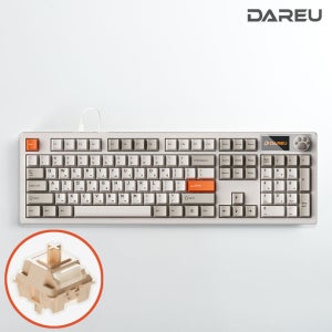 다얼유 A104 PRO 8K V2 기계식 유선 키보드 레트로베이지, 라떼축