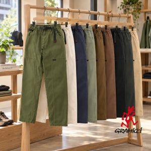 일본 26FW 그라미치 가젯 팬츠 오가닉 코튼 테이퍼드 치노 면바지 와이드 G105-OGT