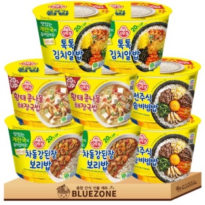 블루존 오뚜기 컵밥 비빔밥 4종 8개 세트 잡채 강된장 김치알밥 (C-92384246026)