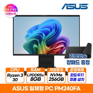 ASUS 일체형 PM240FA-BPC0830 라이젠R3 256GB 8GB 윈도우11 올인원 PC 2년보증