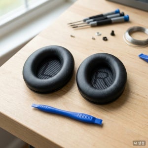 QC35 II 콰이어트 컴포트 교체용 이어패드 헤드폰 쿠션 소프트 프로틴 가죽 1쌍