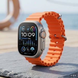 애플워치 울트라 2 49mm 티타늄 케이스 오렌지 오션 밴드