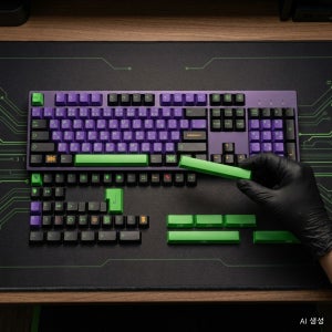 에반게리온 초호기 메카 키캡 152키 불투과 체리프로파일 PC