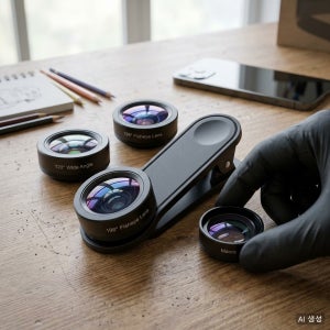 스마트폰 카메라 렌즈 키트 3 in 1 198도 어안 매크로 접사 광각 클립형